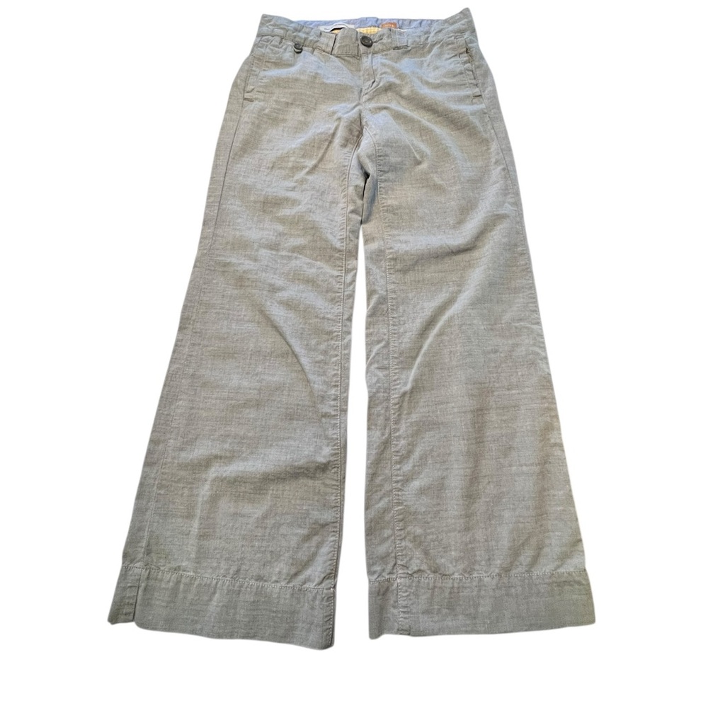 Pilcro and the Letterpress Wide-Leg Trousers in Light Gray